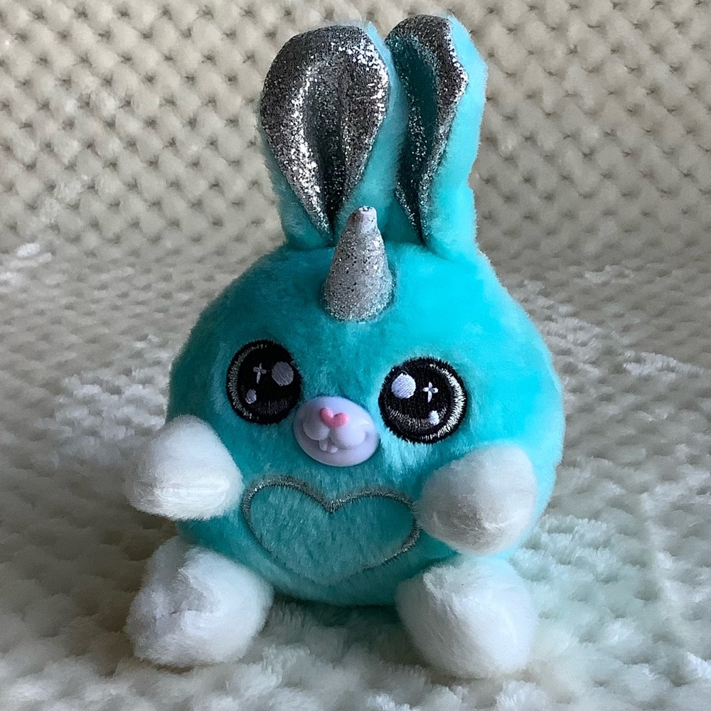 ZURU Rainbocorns Bunnycorn Teal Silver Plush Stuffed Animal Toy w Wings